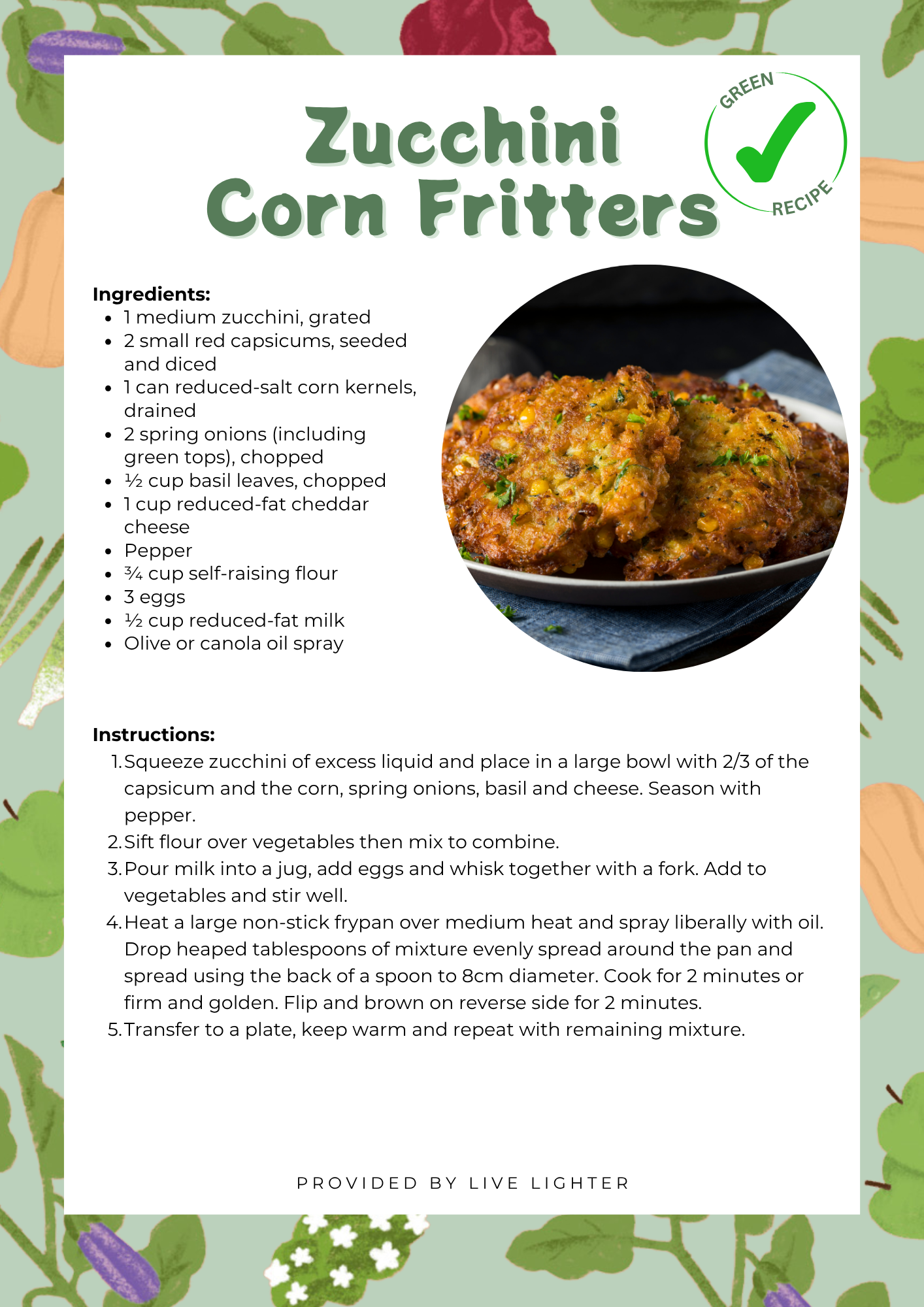 Zucchini corn fritters