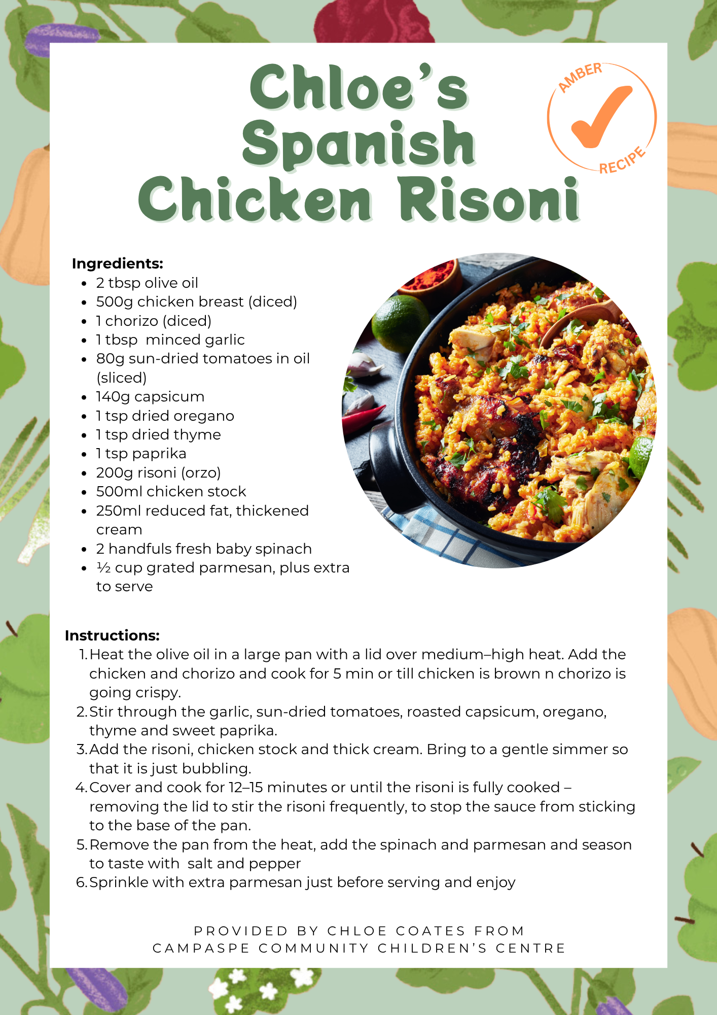 Chloe's Spanish Chicken Risoni