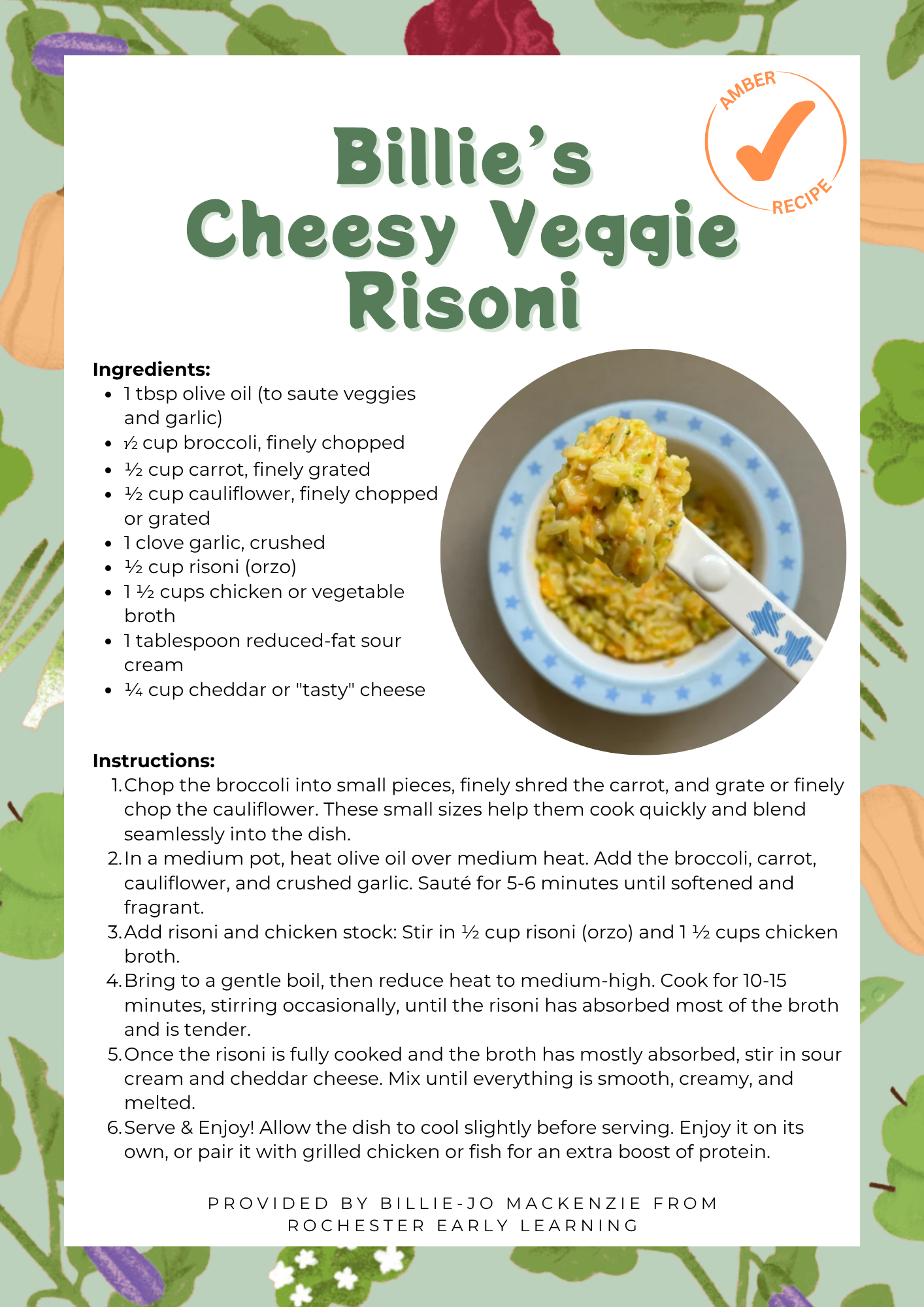 Billie's Cheesy Veggie Risoni