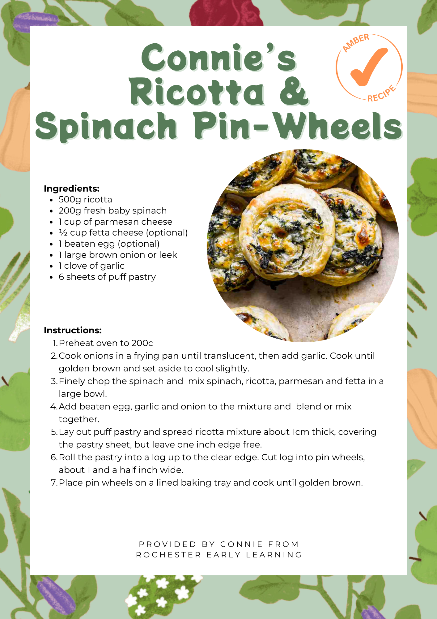 Connie's Ricotta and Spinach Pinwheels