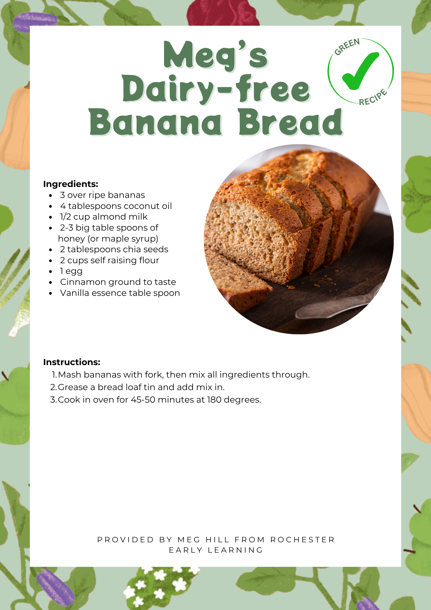 Meg's Dairy-free Banana Bread