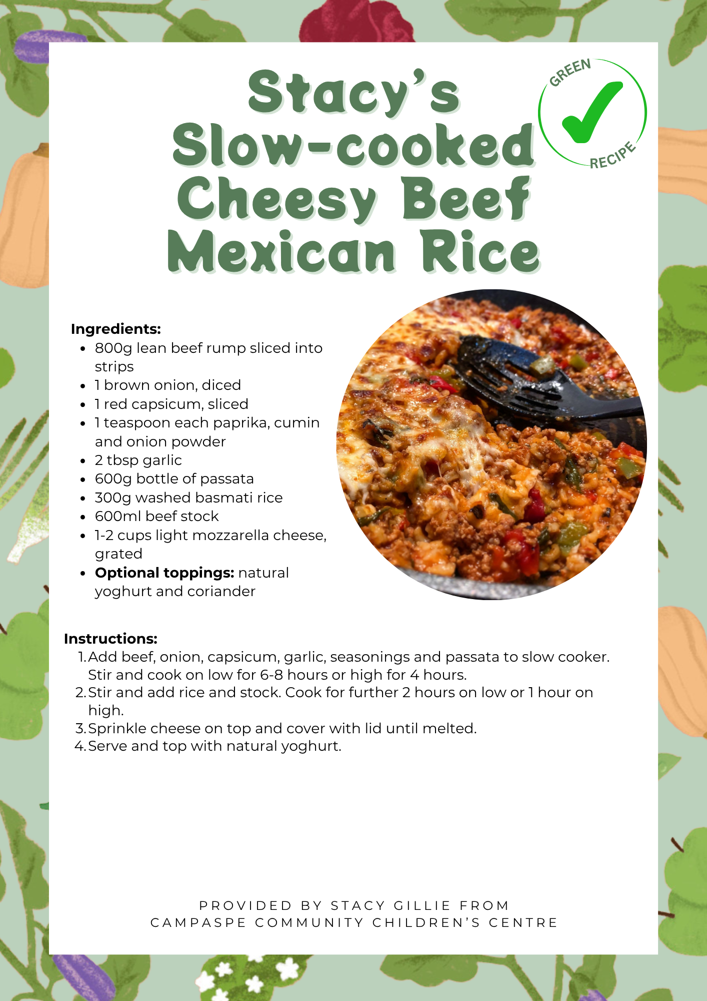 Cheesy beef rice