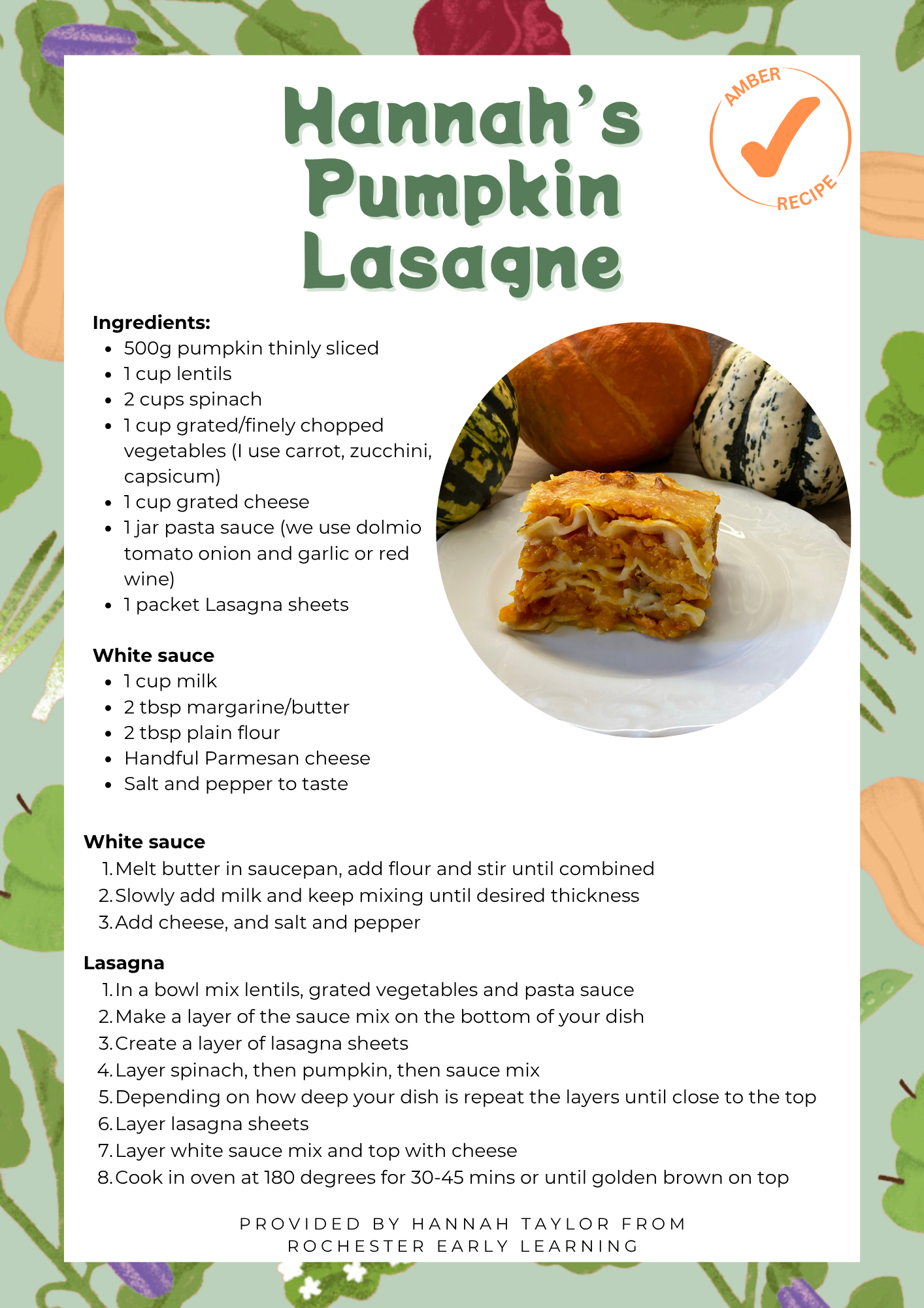 Pumpkin lasagne
