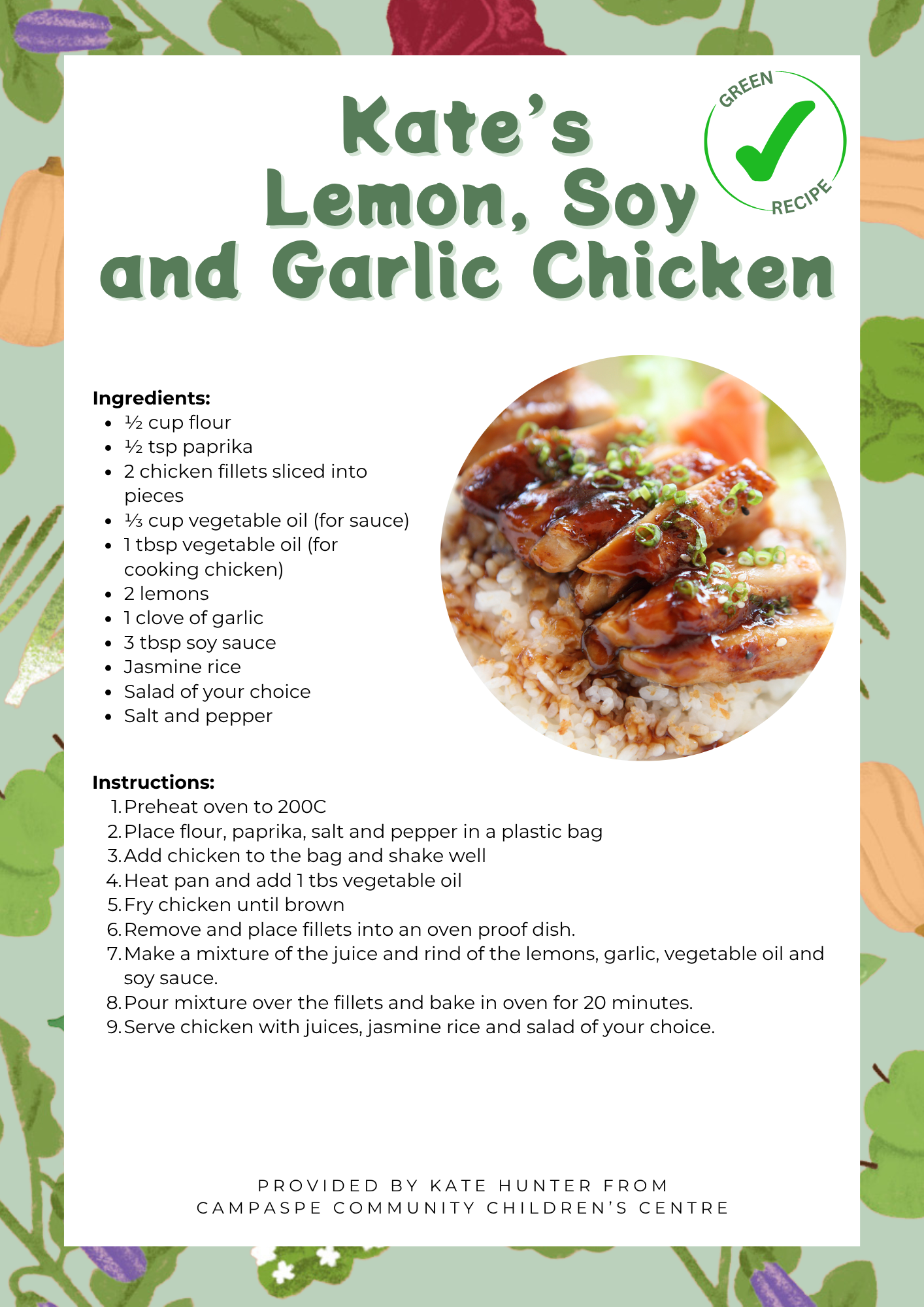 Lemon, soy and garlic chicken