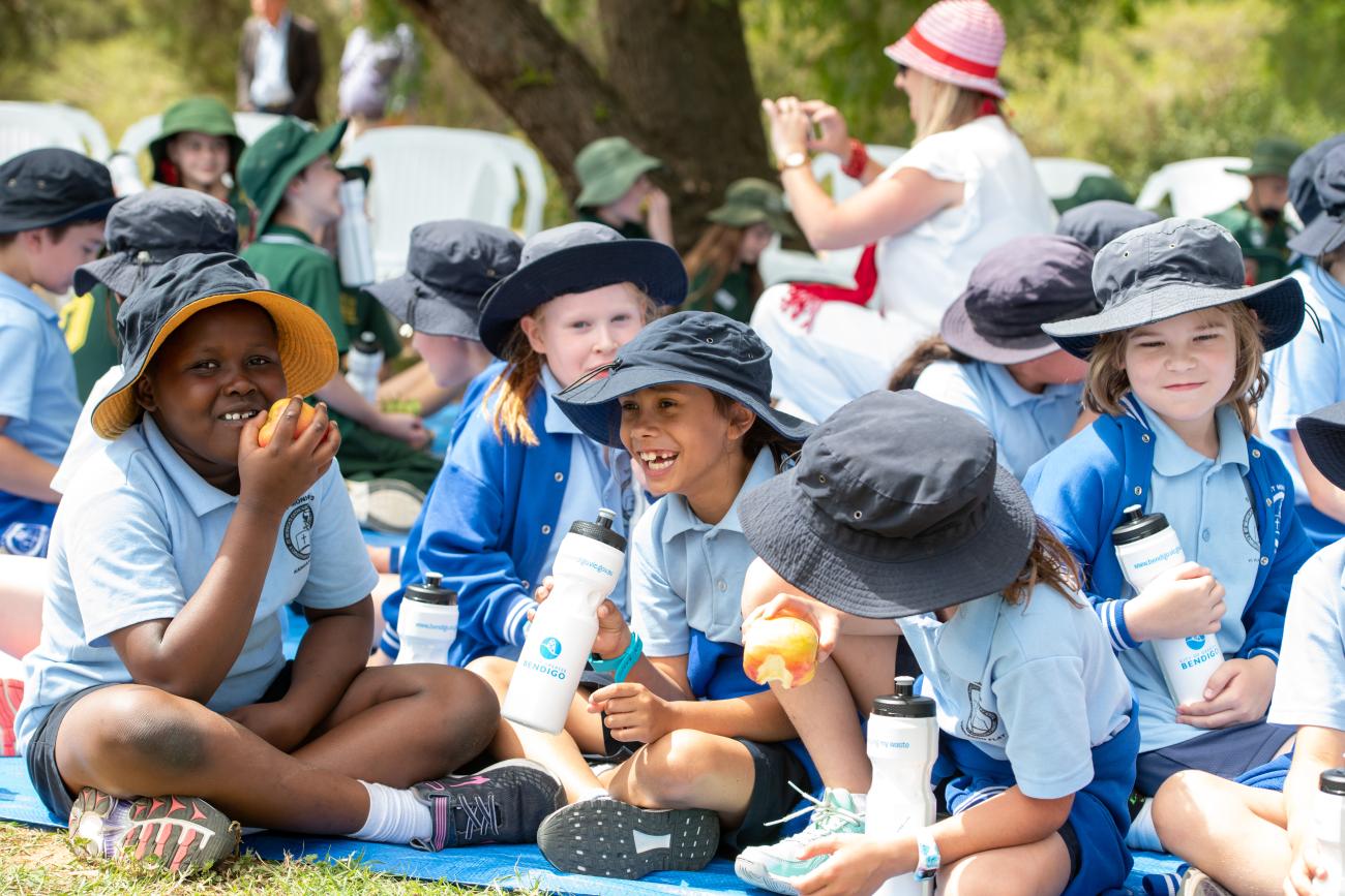 Healthy Kids with fruit and water