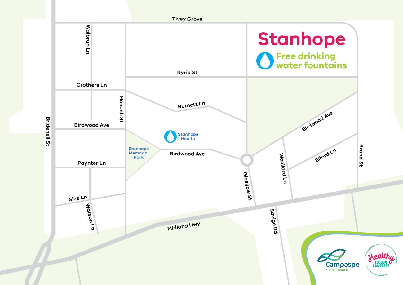 Drinking water fountains in Stanhope