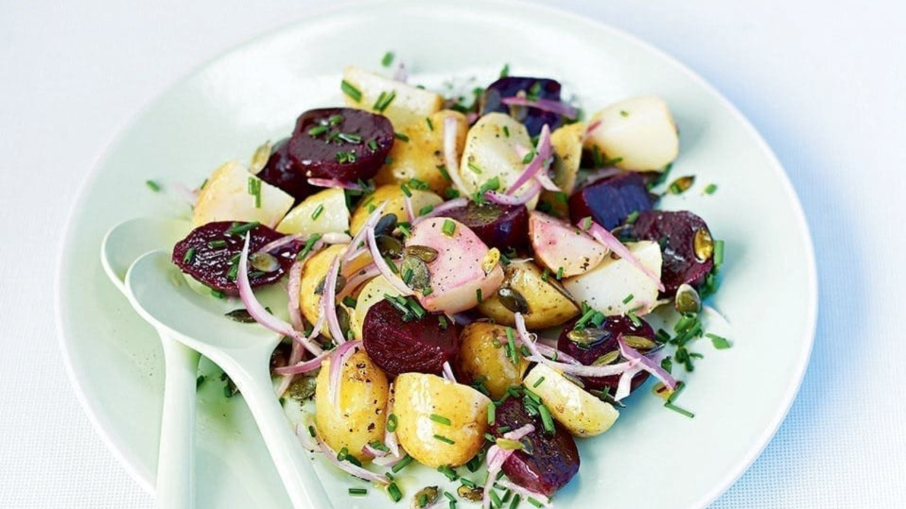 healthy potato and beetroot salad